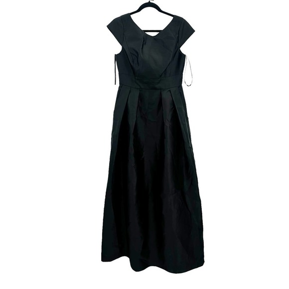 Alfred Sung Cap Sleeve Pleated Skirt Maxi Gown With Pockets 10 NWOT - Picture 3 of 11